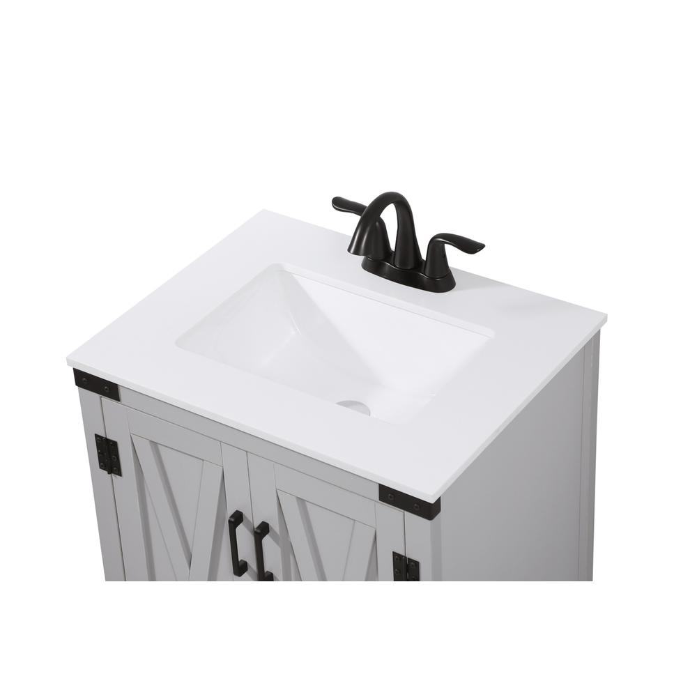 24 inch Single bathroom vanity in grey. Picture 10