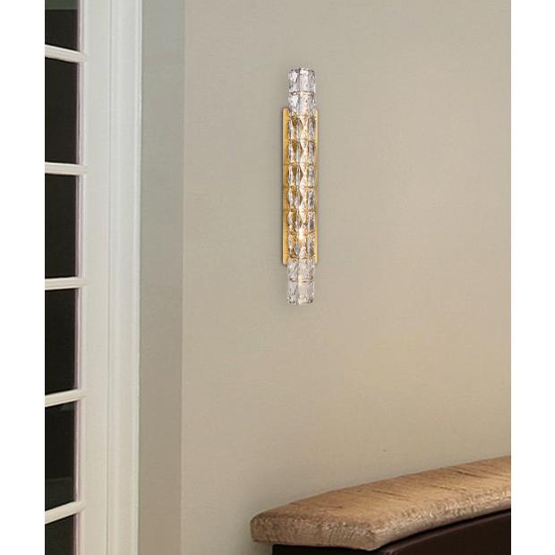 Valetta 30 inch LED linear wall sconce in gold. Picture 8