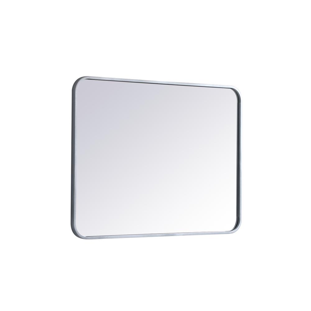 Soft corner metal rectangular mirror 24x32 inch in Silver. Picture 5