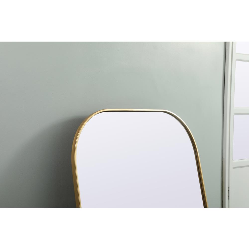 Metal Frame Arch Full Length Mirror 35x66 Inch in Brass. Picture 5