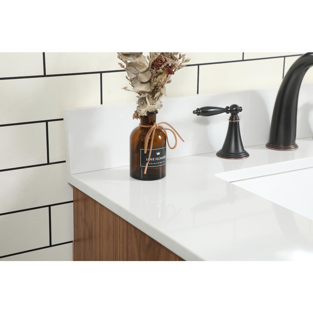 30 inch Single bathroom vanity in walnut brown with backsplash. Picture 5