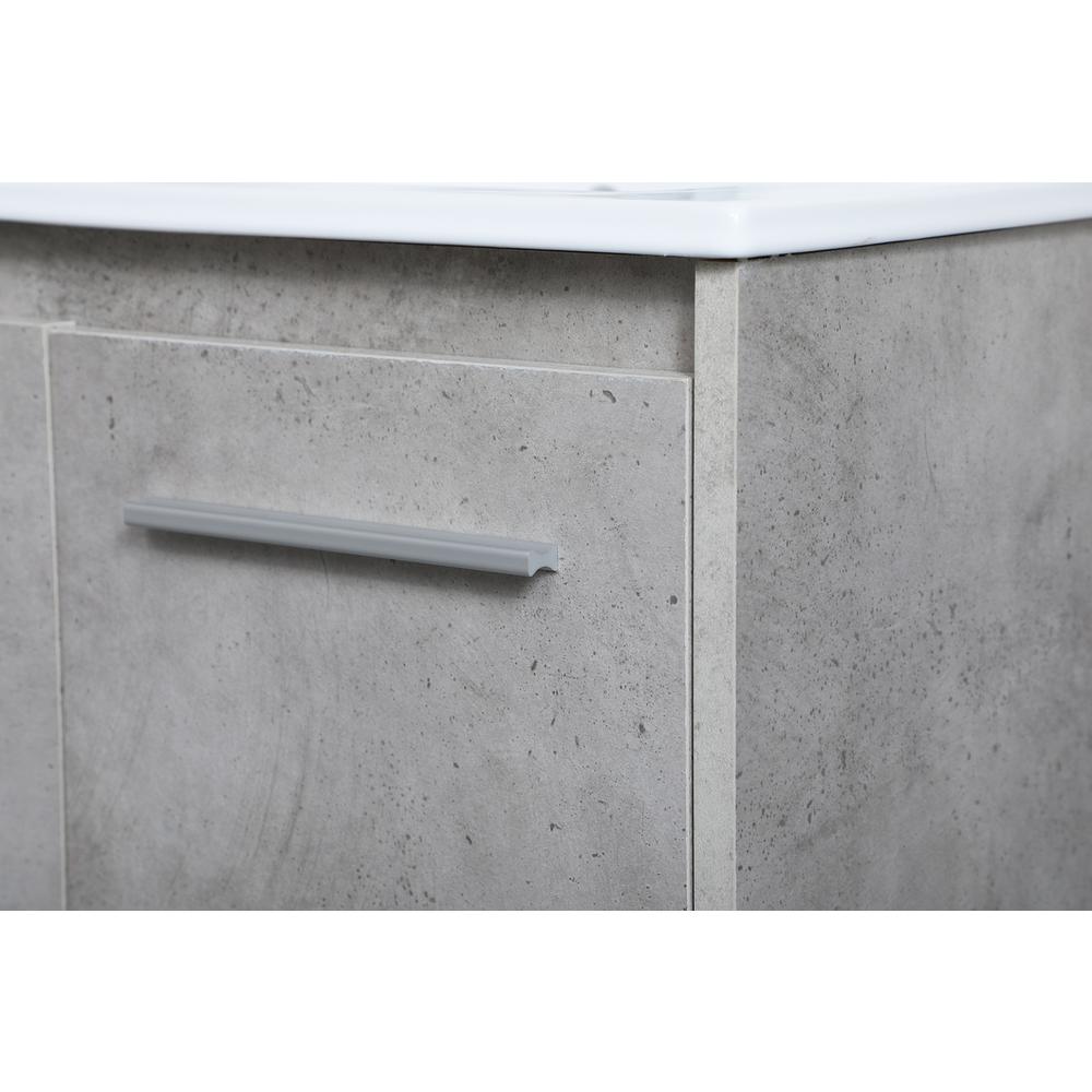 24 inch  Single Bathroom Floating Vanity in Concrete Grey. Picture 5