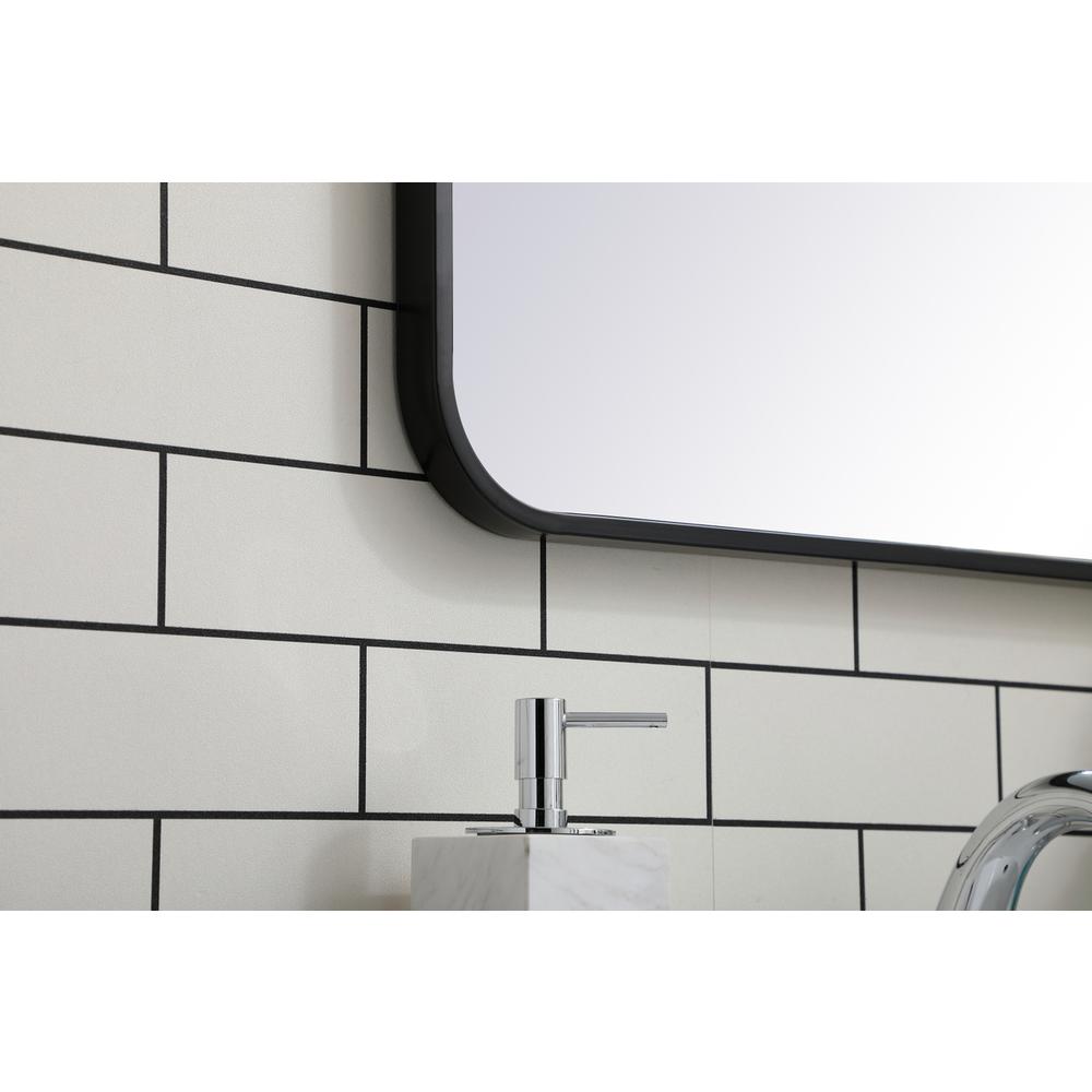 Soft corner metal rectangular mirror 22x30 inch in Black. Picture 4