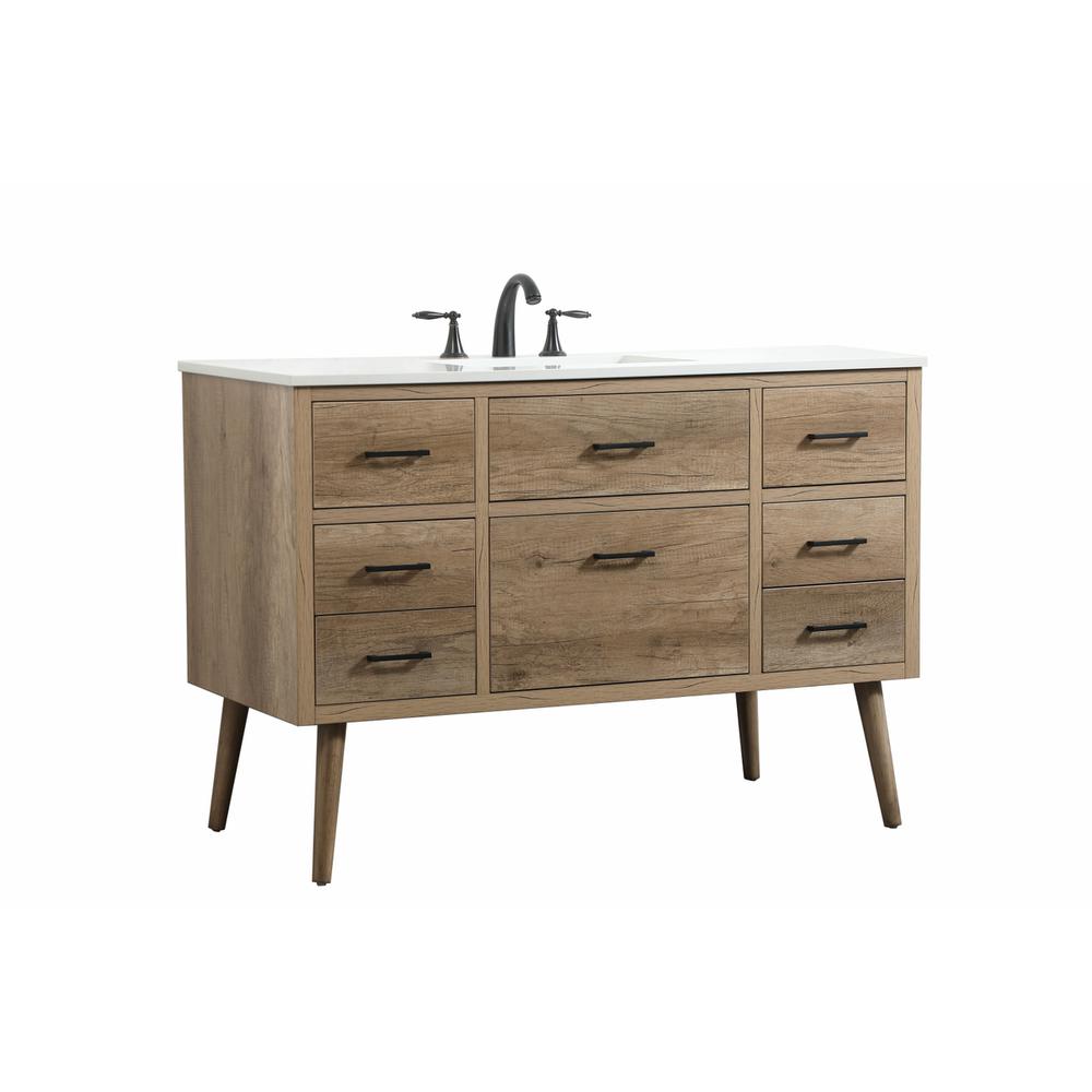 48 inch Single bathroom vanity in natural oak. Picture 7