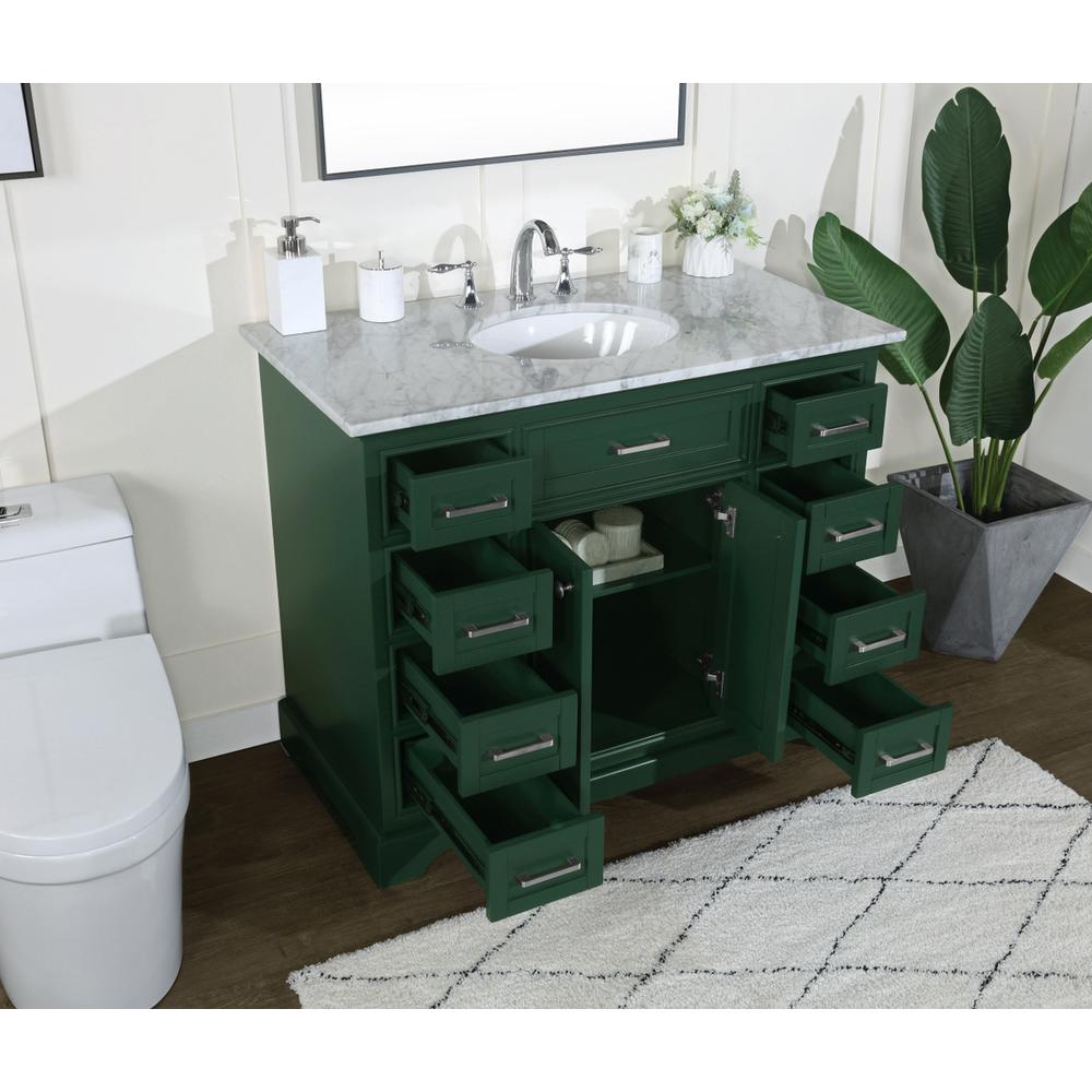 42 inch Single bathroom vanity in green. Picture 3