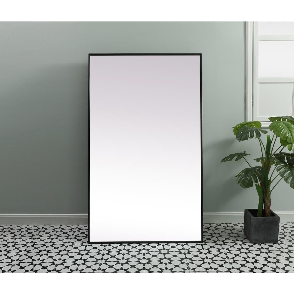 Metal Frame Rectangle Full Length Mirror 36x60 Inch in Black. Picture 10