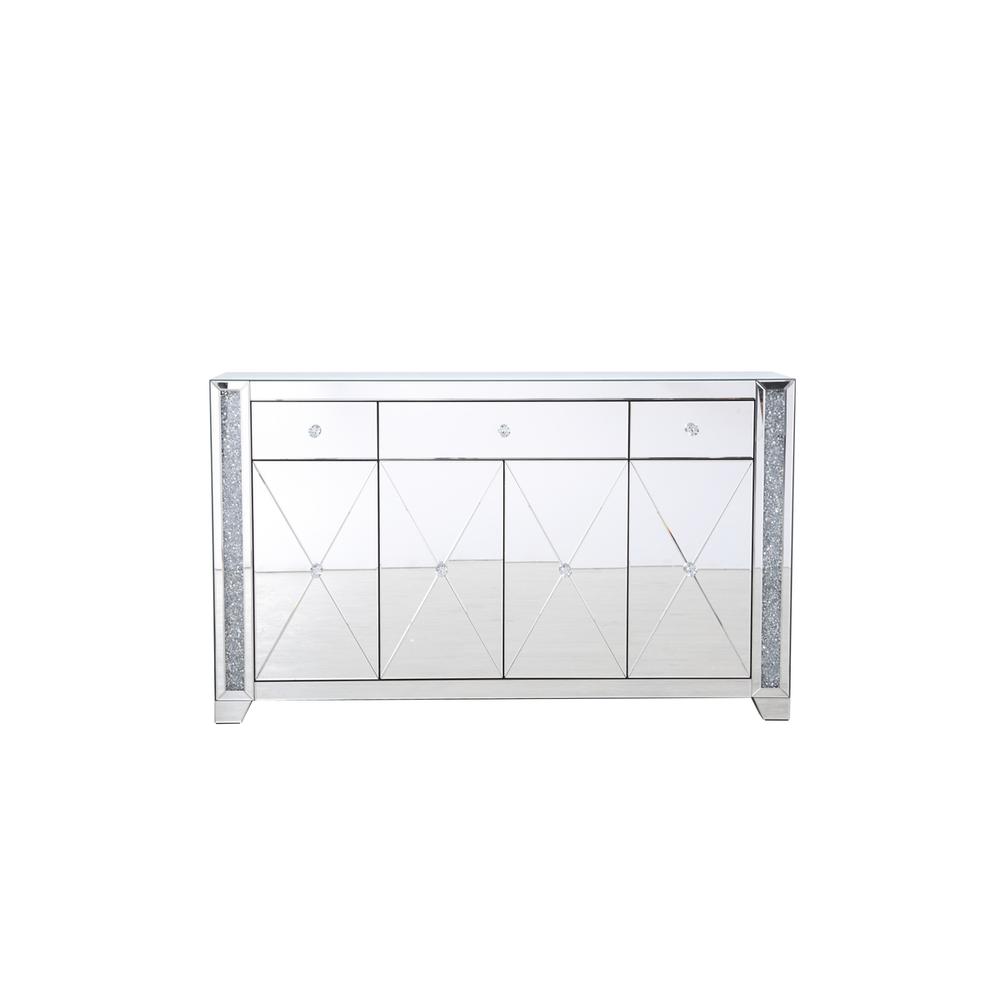 60 in silver crystal mirrored credenza. Picture 1
