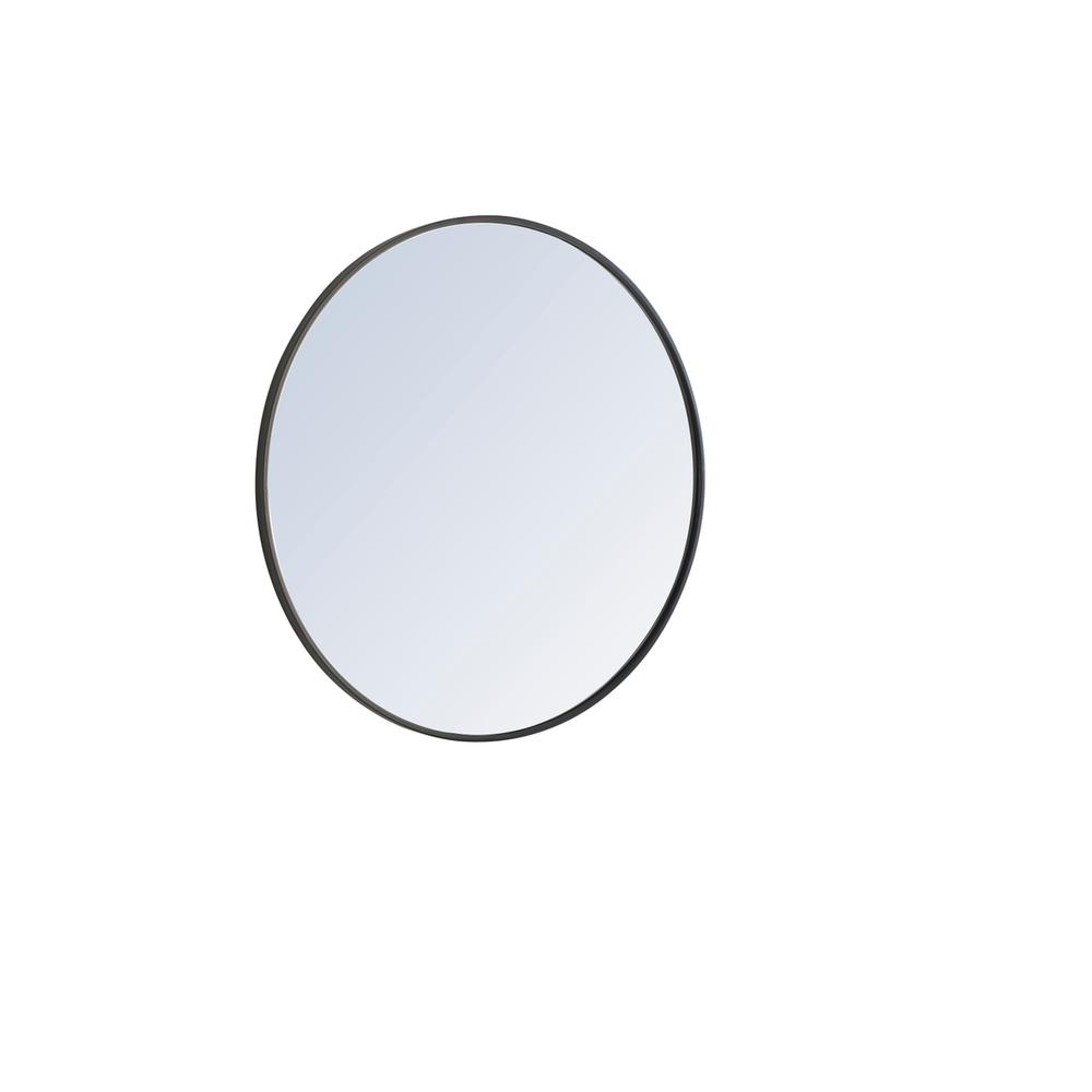 Metal frame Round Mirror 32 inch Black finish. Picture 4