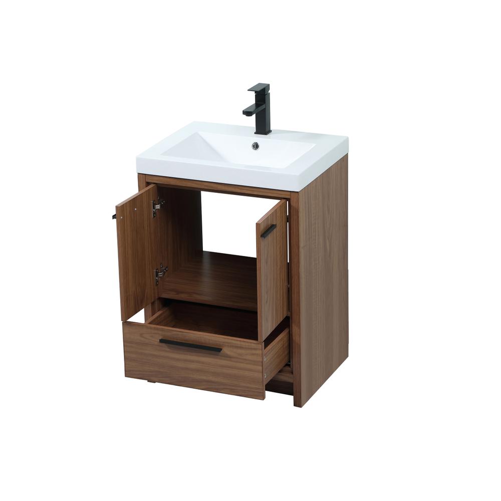 24 inch Single bathroom vanity in walnut brown. Picture 9