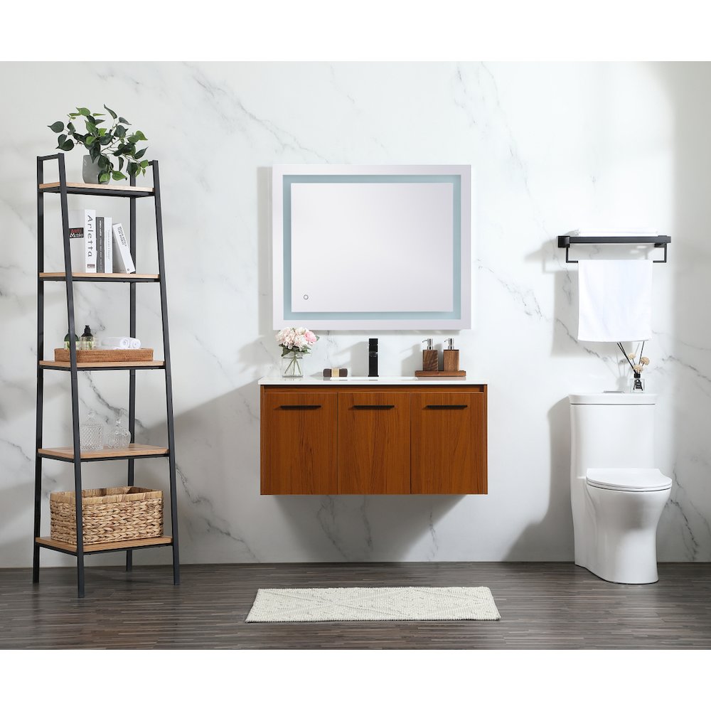 40 Inch Single Bathroom Vanity In Teak. Picture 5