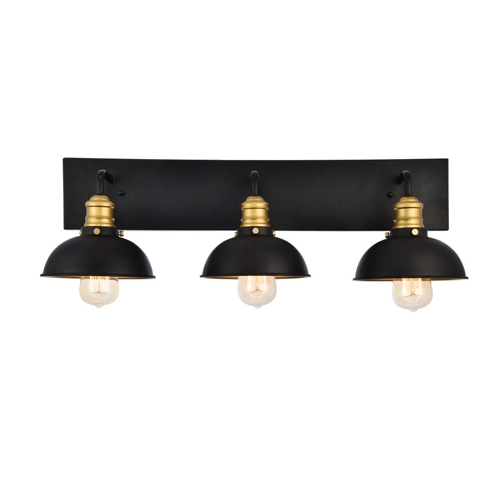 Anders Collection Wall Sconce D27 H8.3 Lt:3 Black and Brass Finish. Picture 1