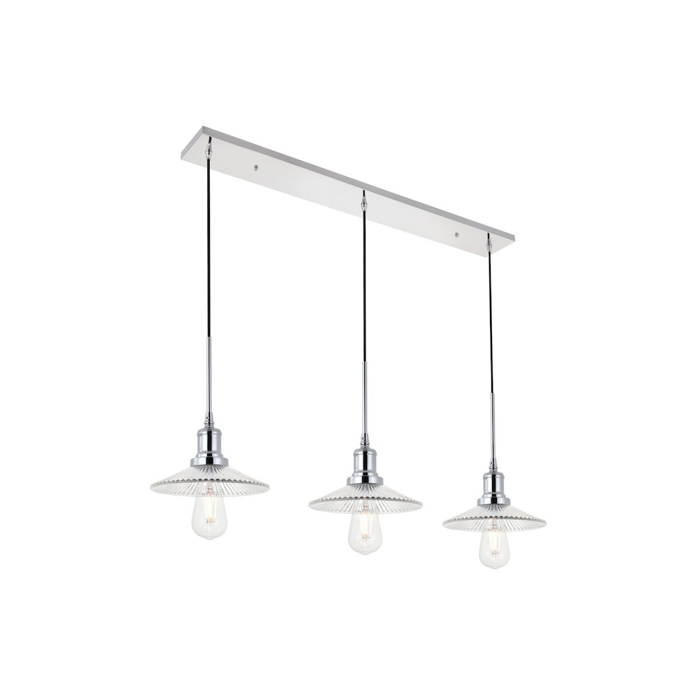 Waltz 3 Light Chrome Pendant. Picture 4