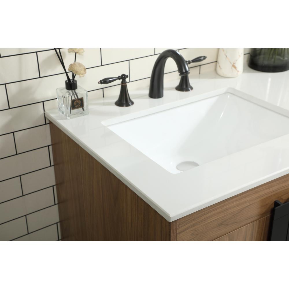 60 inch double bathroom vanity in walnut brown. Picture 5