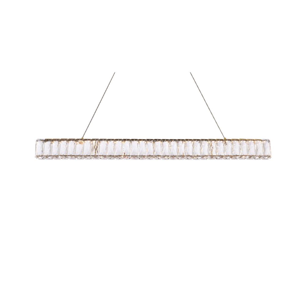 Monroe 38 inch LED linear pendant in gold. Picture 2