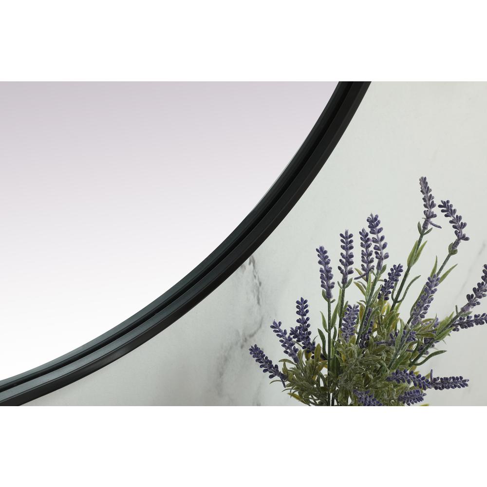 Metal Frame Oval Mirror 30x48 Inch in Black. Picture 6
