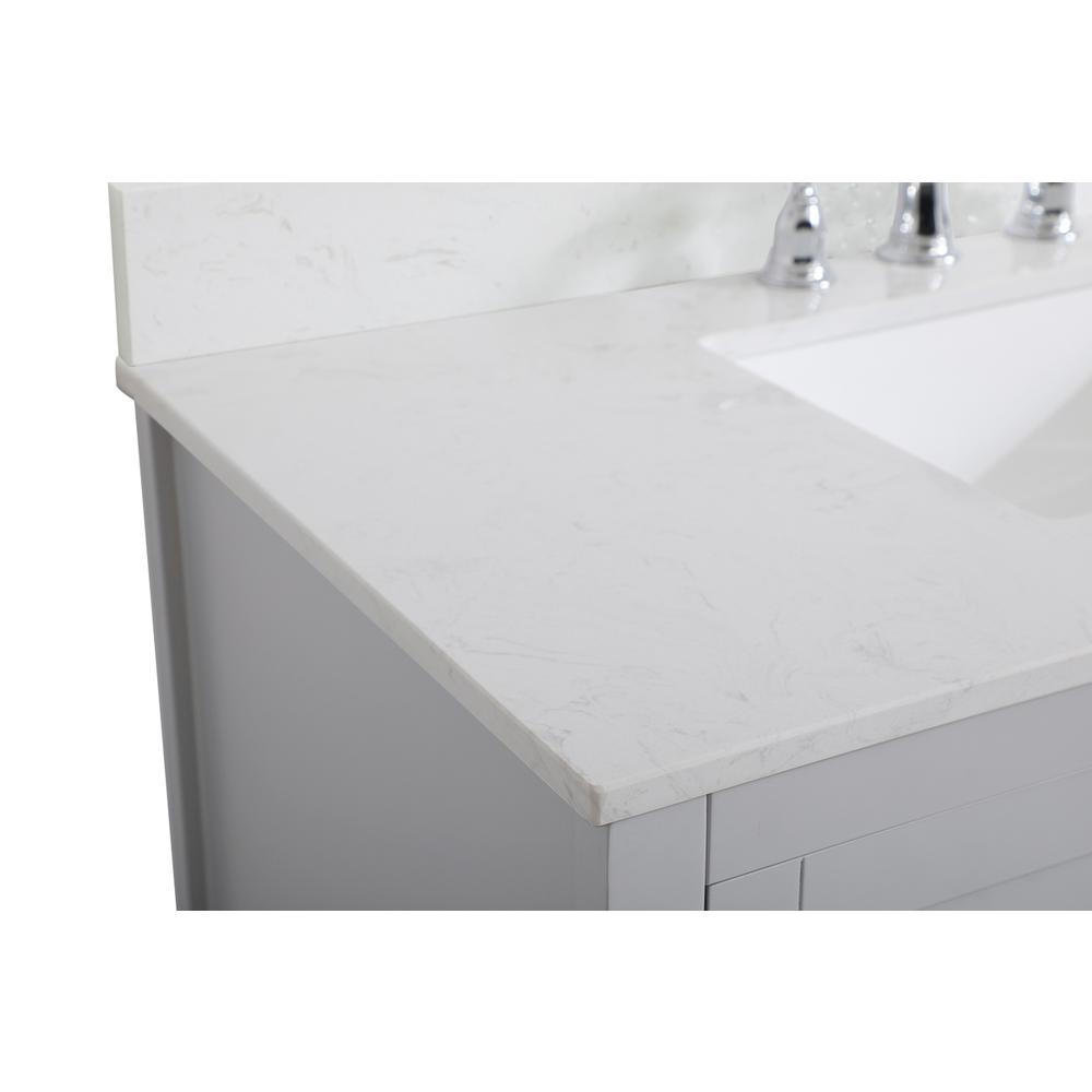 42 inch Single Bathroom Vanity in Grey with Backsplash. Picture 12