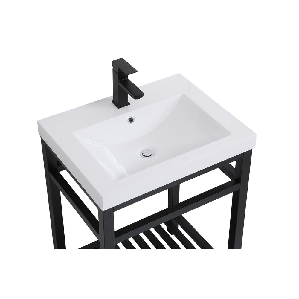 24 inch Single Bathroom Metal Vanity in Black. Picture 8