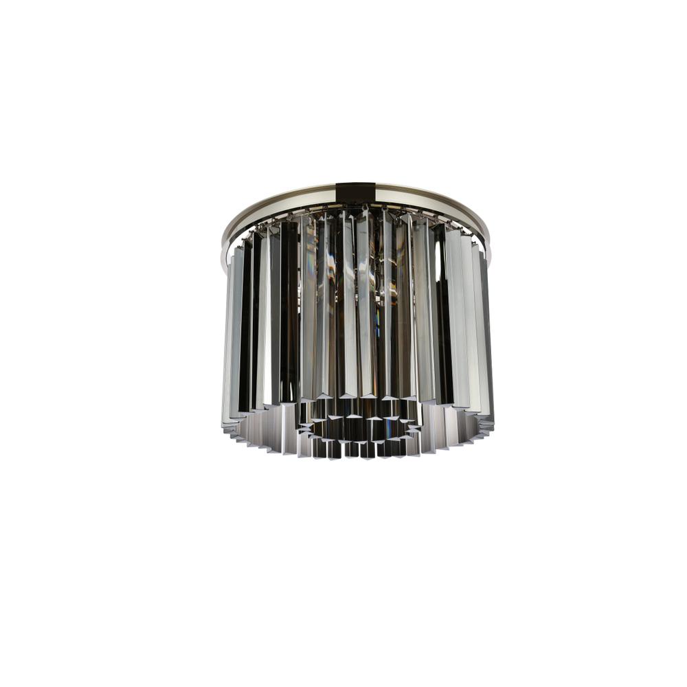 Sydney 6 light polished nickel Flush Mount Silver Shade (Grey) Royal Cut Crystal. Picture 6