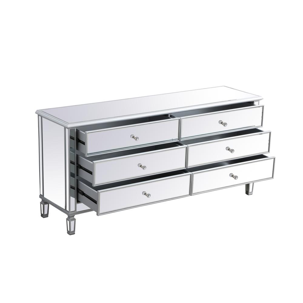 Contempo 72 in. mirrored chest in antique Silver. Picture 6
