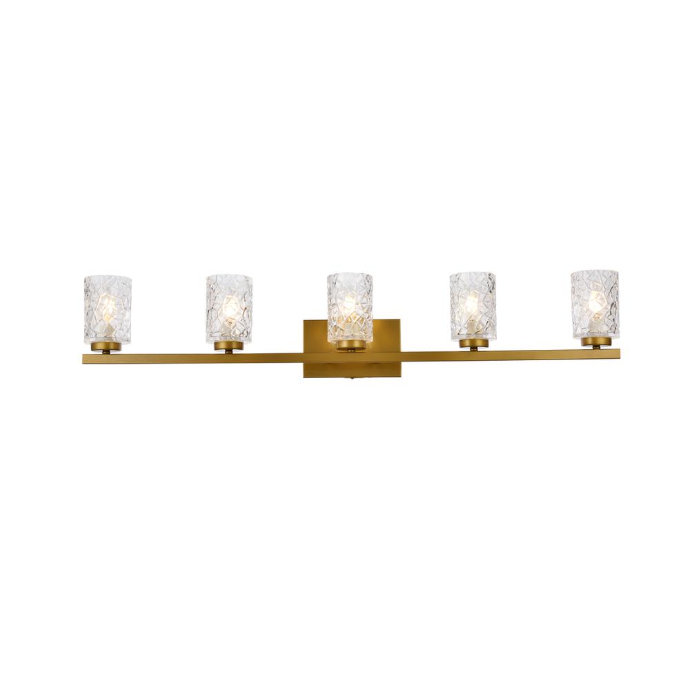 Cassie 5 lights bath sconce in brass with clear shade. Picture 1