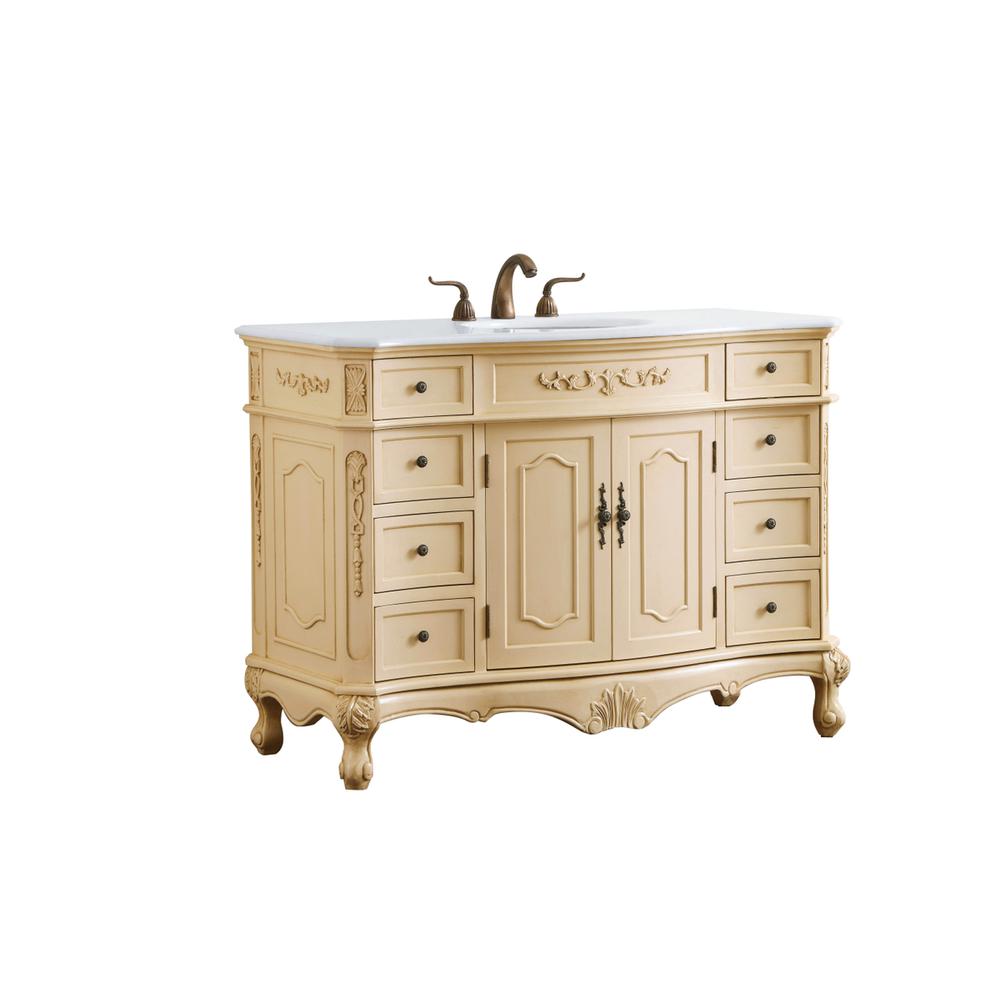 48 inch Single Bathroom vanity in light antique beige. Picture 12