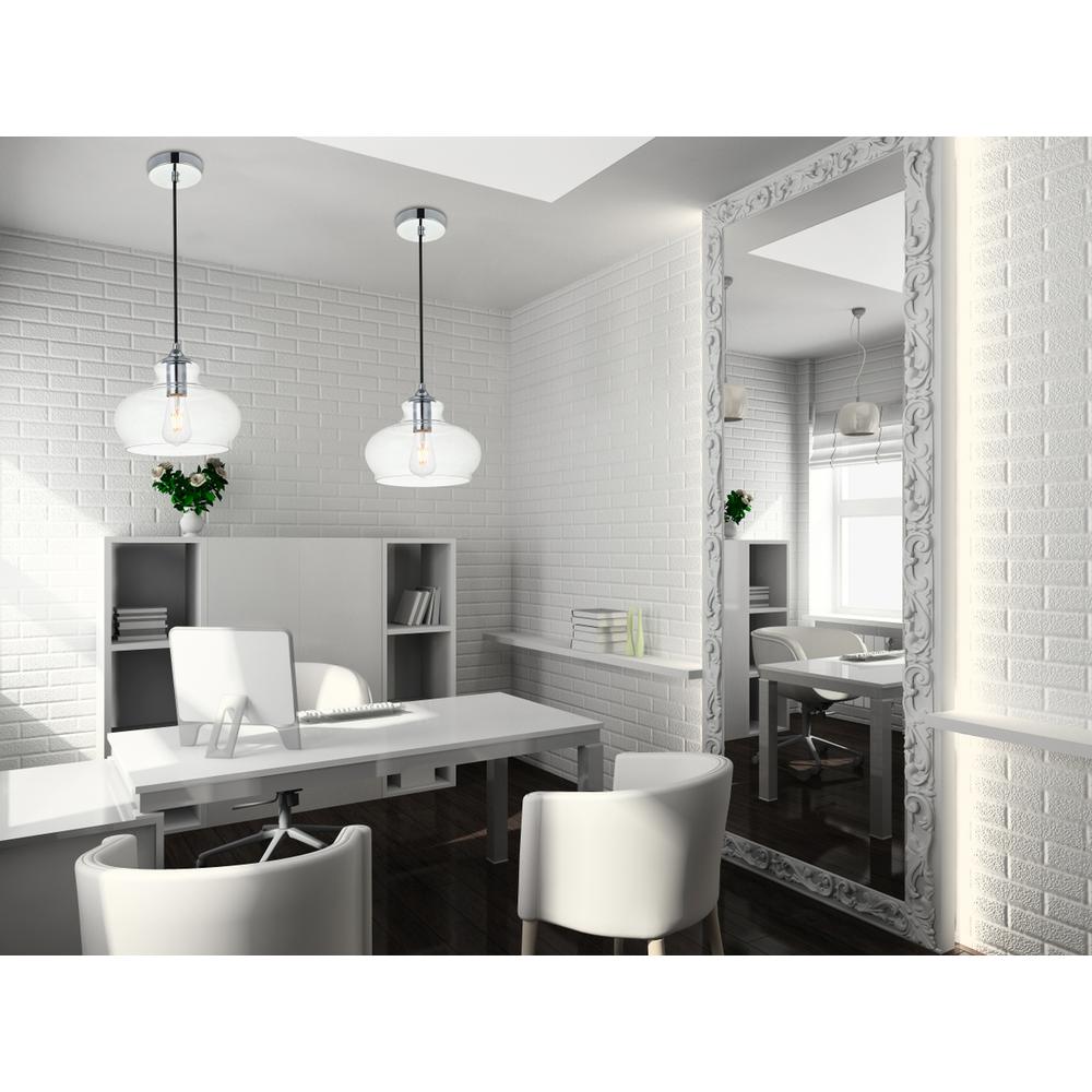 Destry 1 Light Chrome Pendant With Clear Glass. Picture 6
