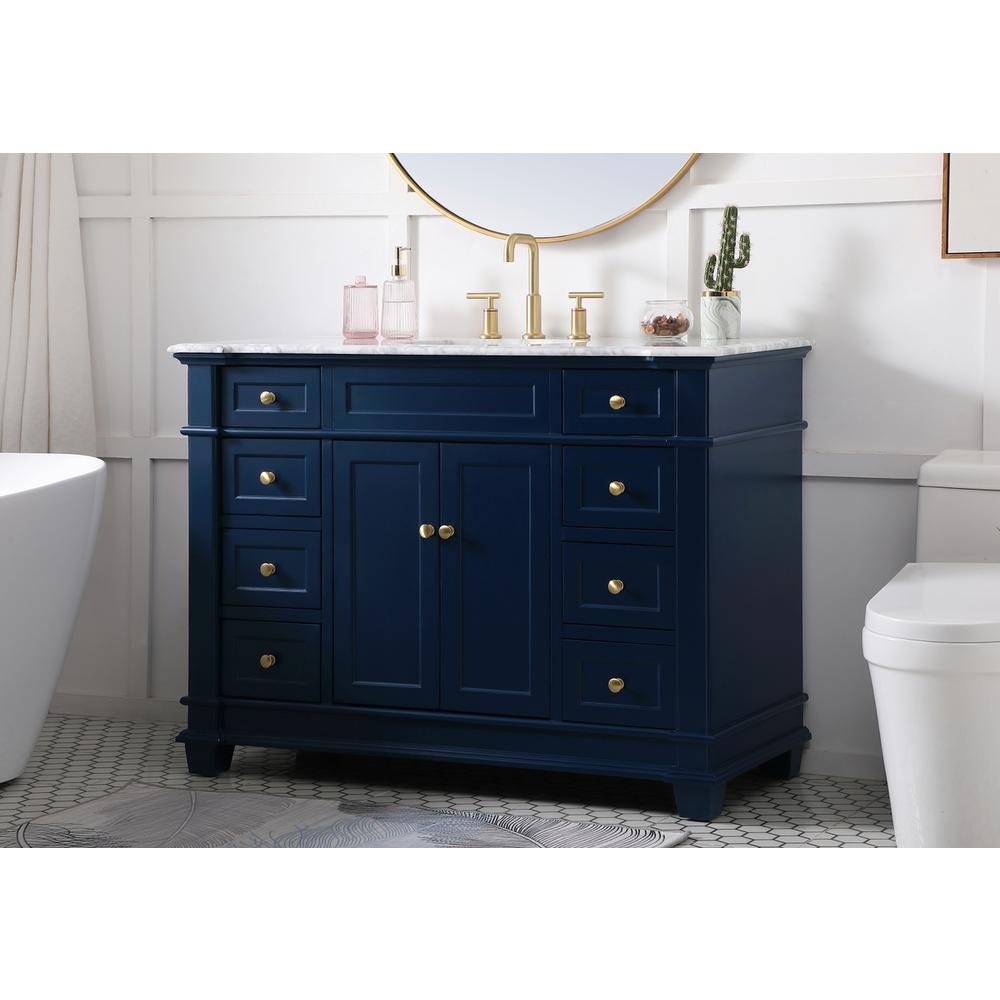 48 inch Single Bathroom Vanity set in Blue. Picture 2