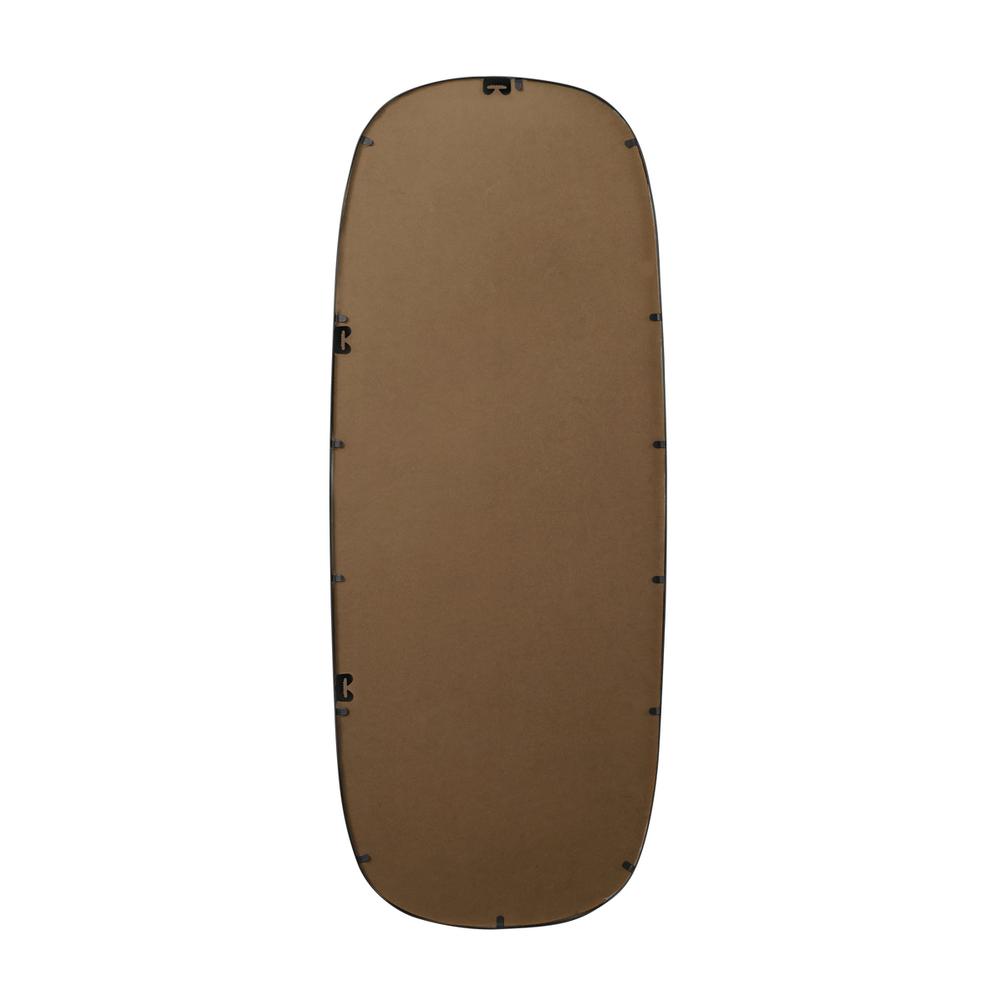 Metal Frame Oval Mirror 24x60 Inch in Black. Picture 10