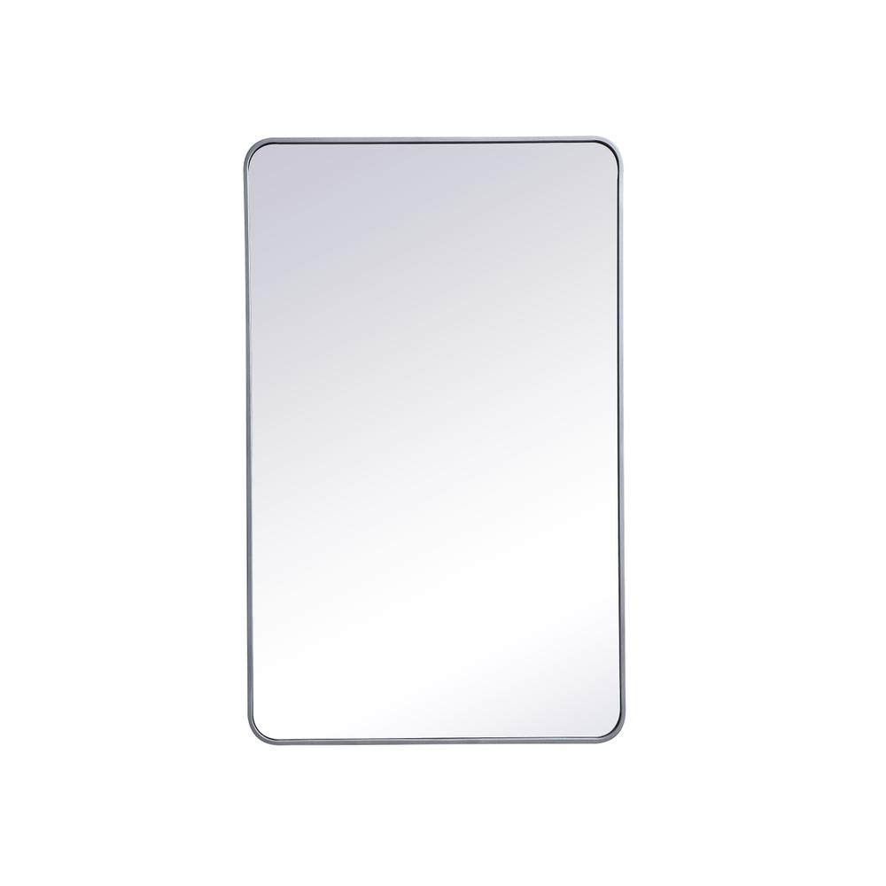 Soft corner metal rectangular mirror 30x48 inch in Silver. Picture 6