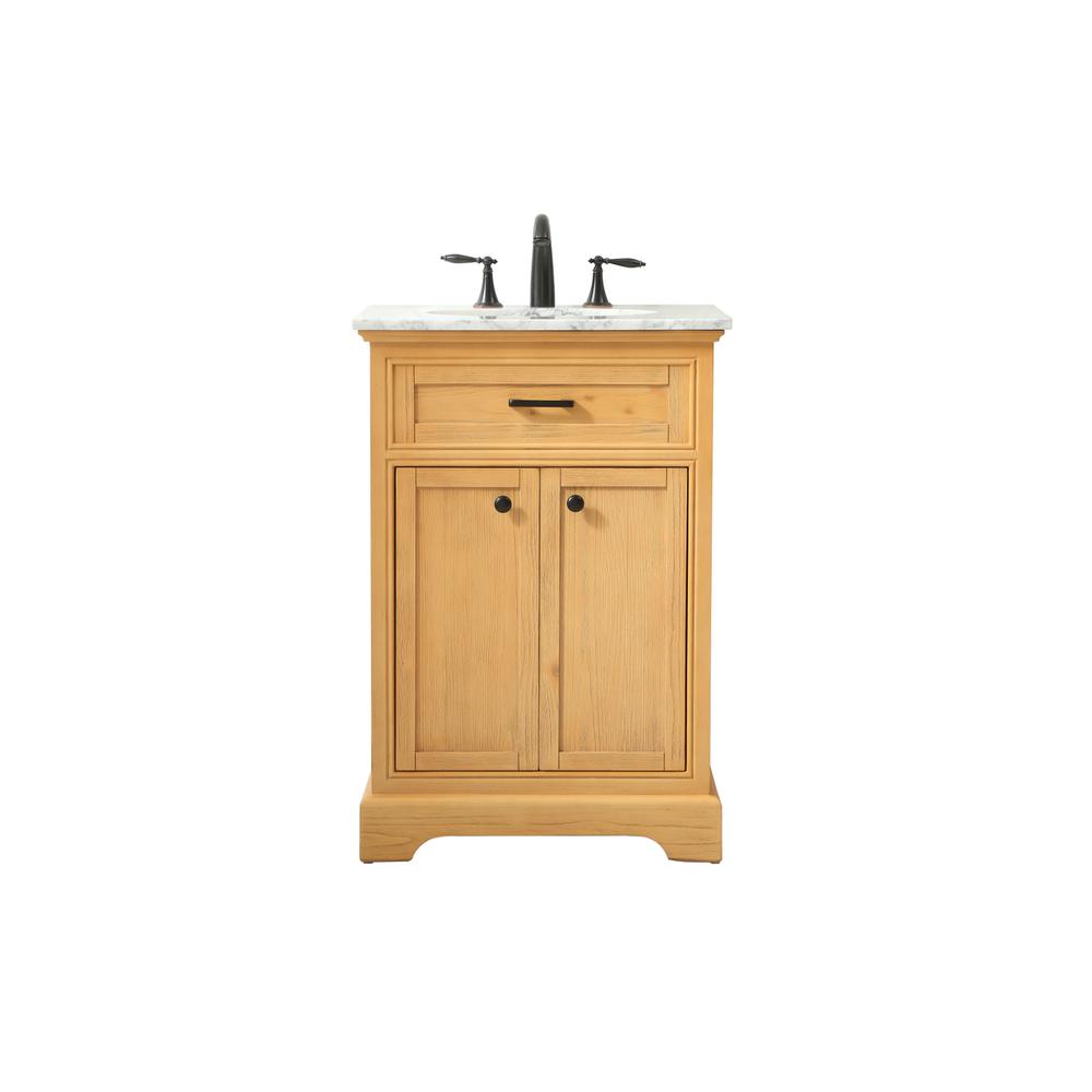 24 inch Single bathroom vanity in natural wood. Picture 1