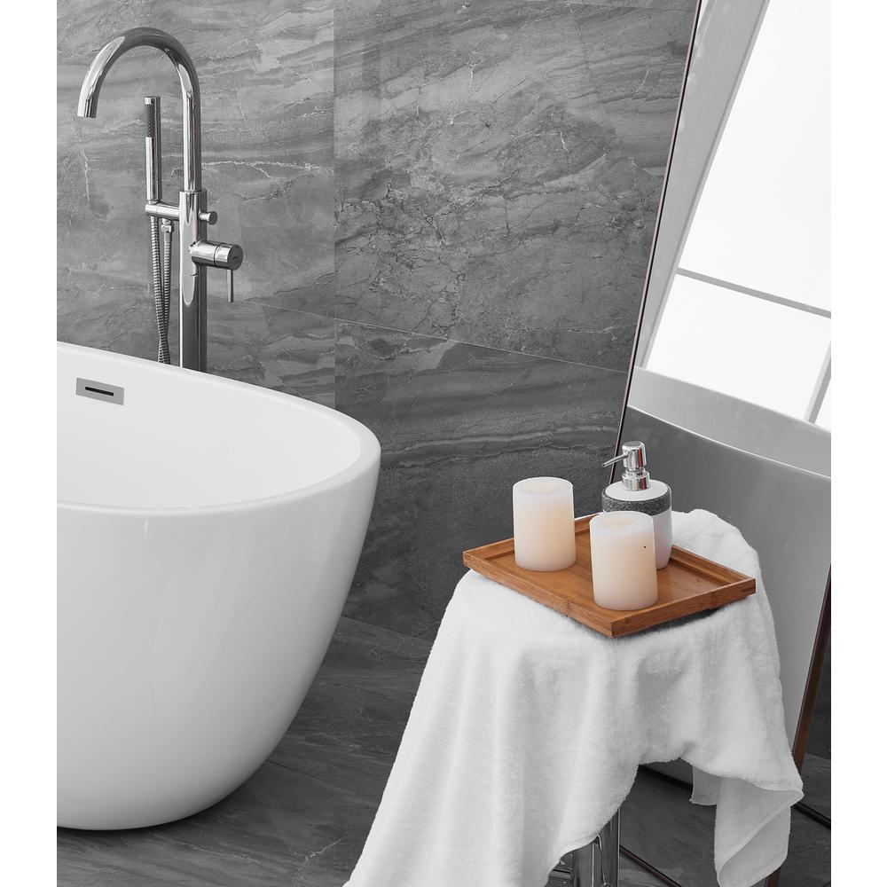 59 inch soaking roll top bathtub in glossy white. Picture 6