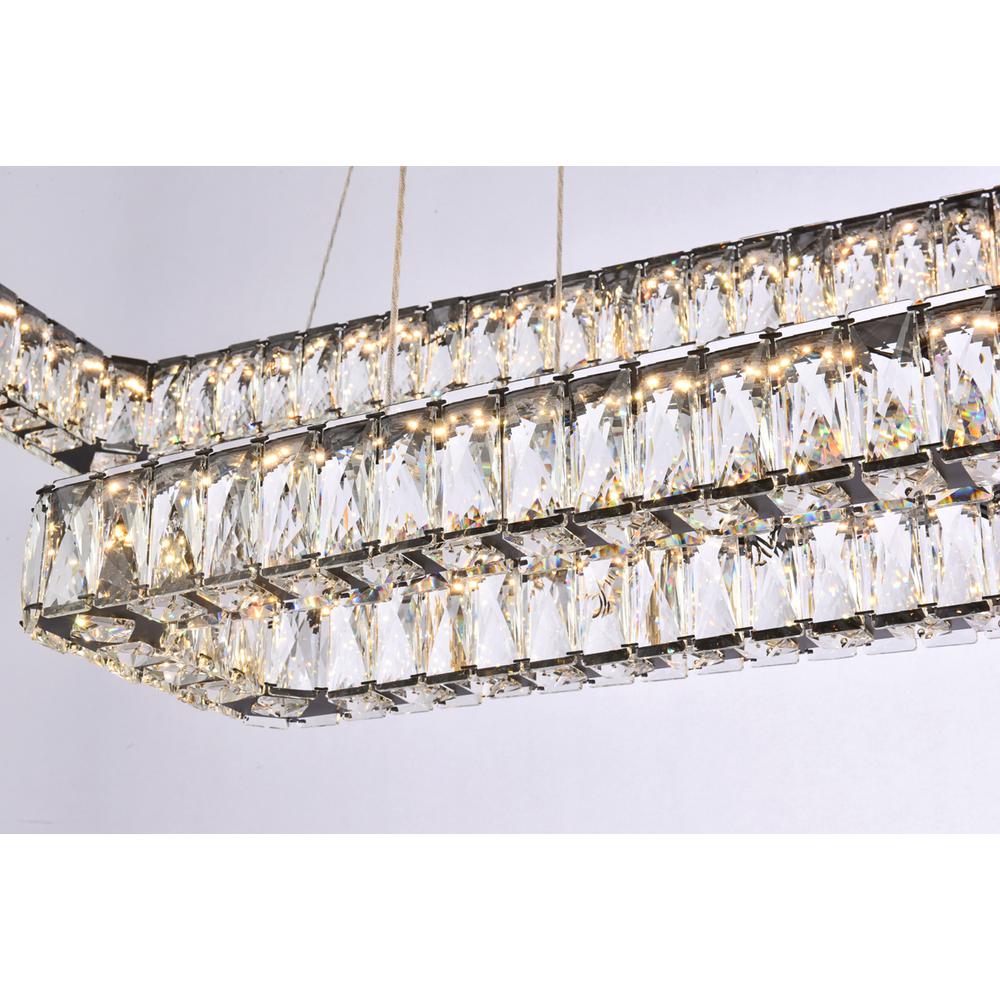 Monroe 50 inch LED triple rectangle pendant in black. Picture 3