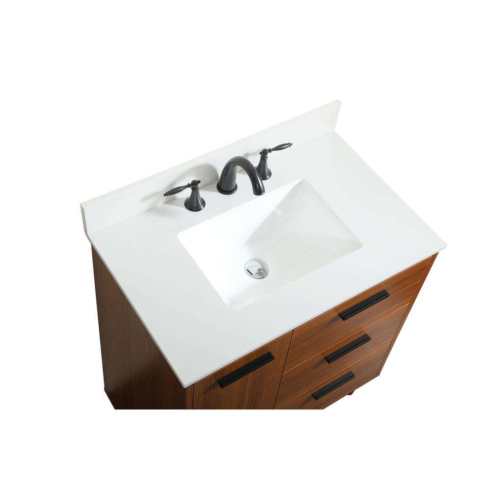 30 inch bathroom vanity in Teak with backsplash. Picture 10
