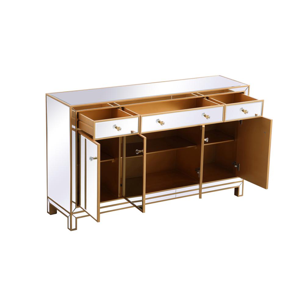 Reflexion 60 in. mirrored credenza in gold. Picture 6