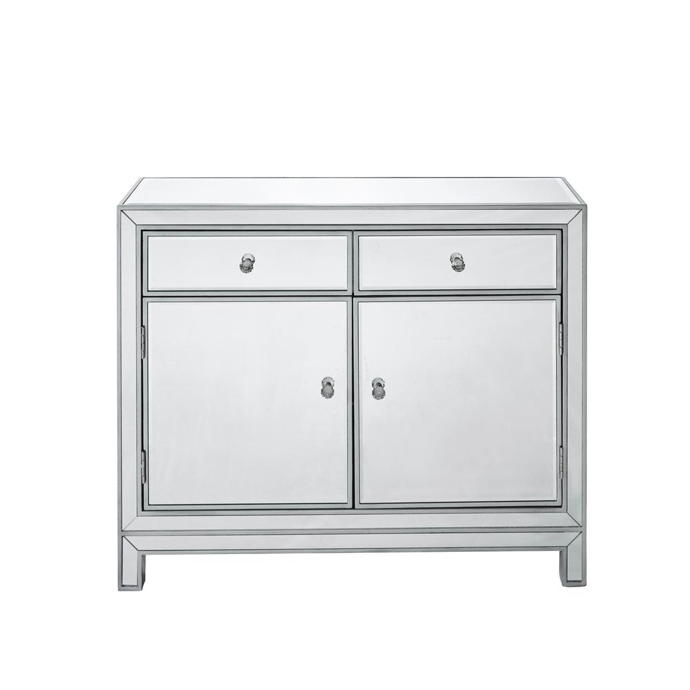 Nightstand 2 drawers 2 doors 38in. W x 12in. D x 32in. H in antique silver paint. Picture 1