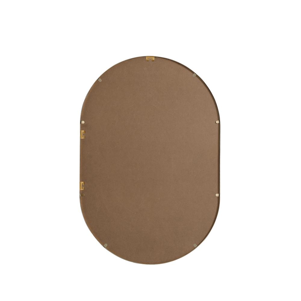Metal Frame Oval Mirror 24x36 Inch in Brass. Picture 10
