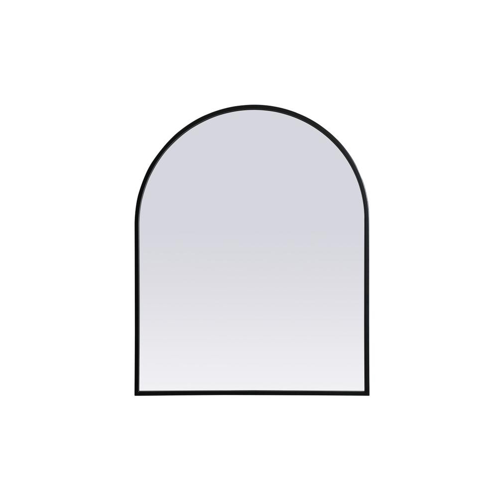 Metal Frame Arch Mirror 24x30 Inch in Black. Picture 1