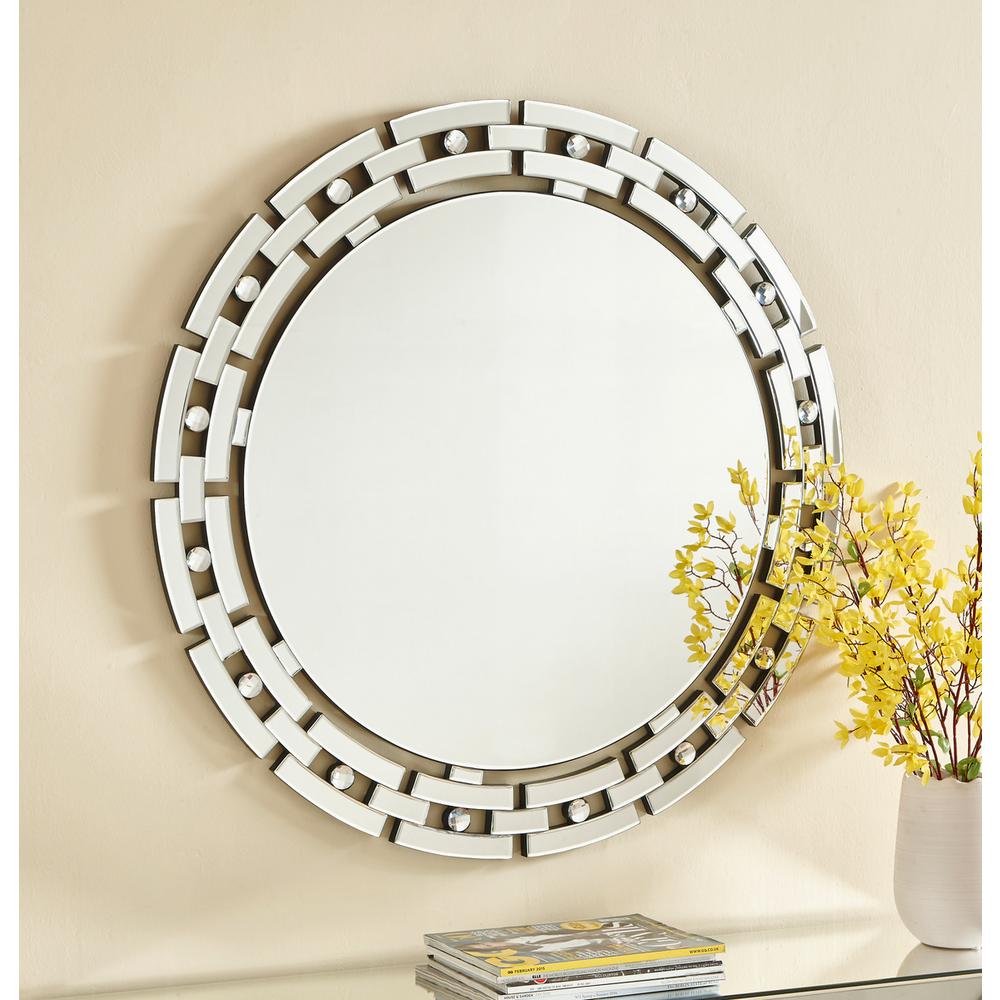 Sparkle 36 in. Contemporary Round Mirror in Clear. Picture 3