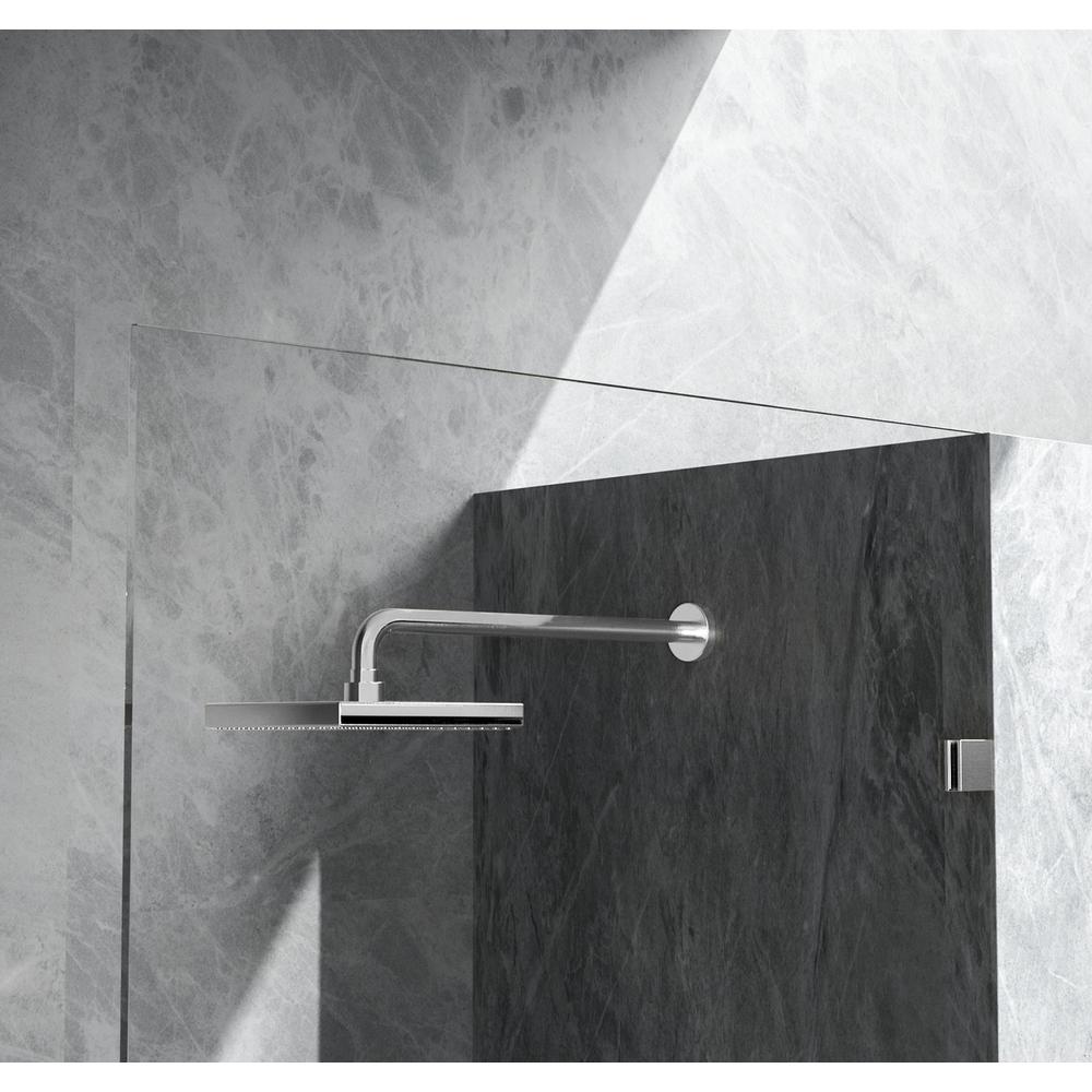 Fixed frameless shower door 35 x 78 Brushed Nickel. Picture 5