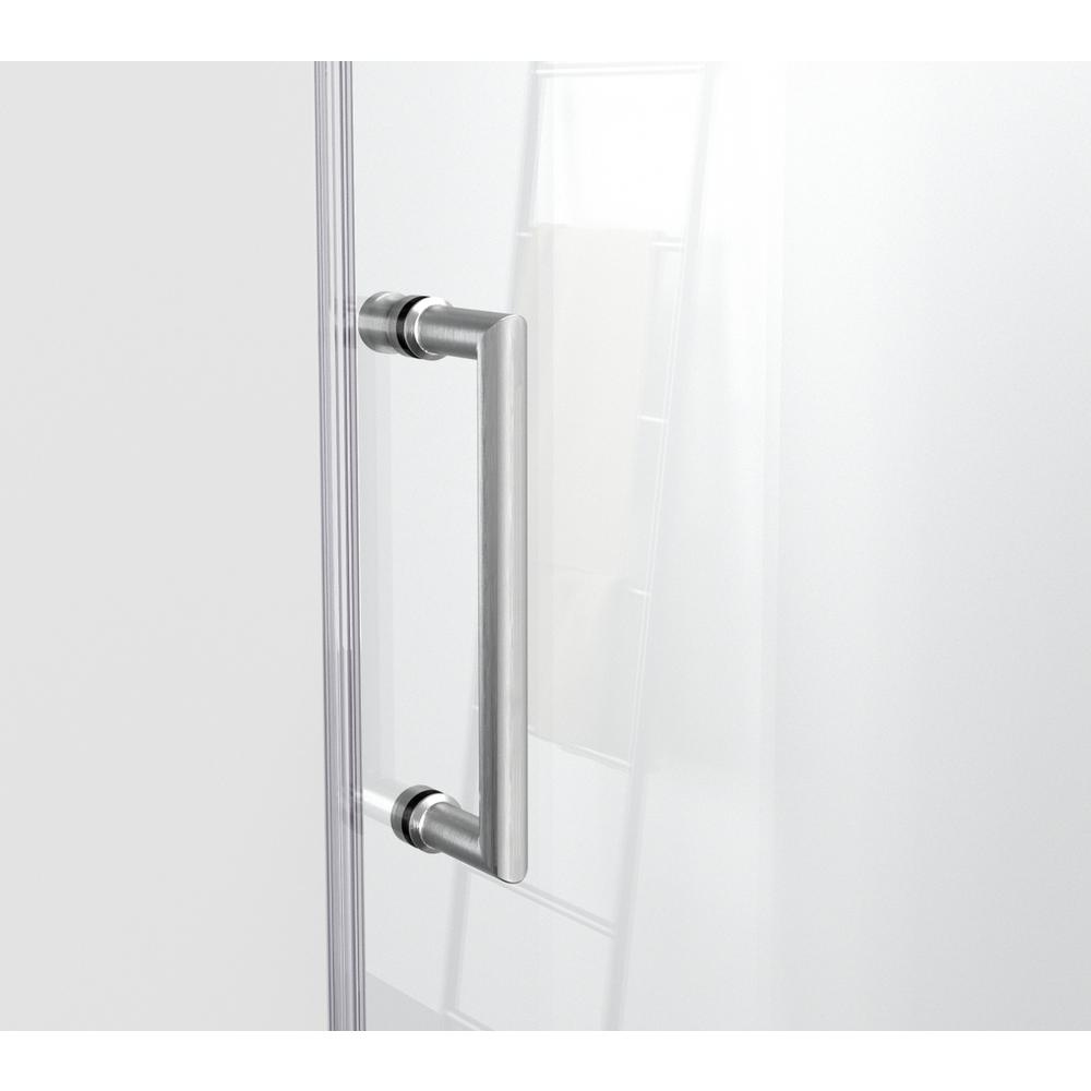 Frameless tub door 60 x 60 Brushed Nickel. Picture 8