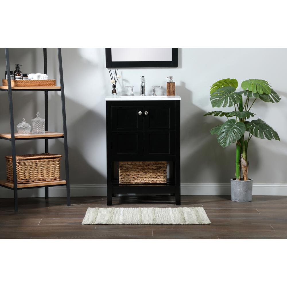 24 inch Single bathroom vanity in black. Picture 14