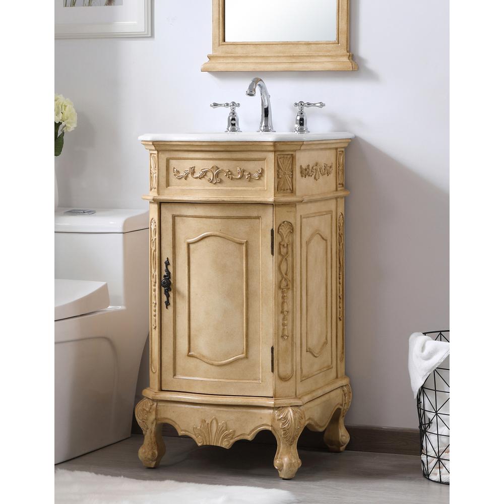 24 inch Single Bathroom vanity in Antique Beige. Picture 2