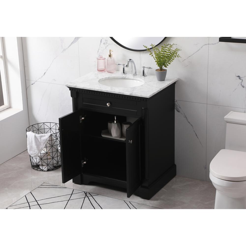30 inch Single bathroom vanity set in black. Picture 3