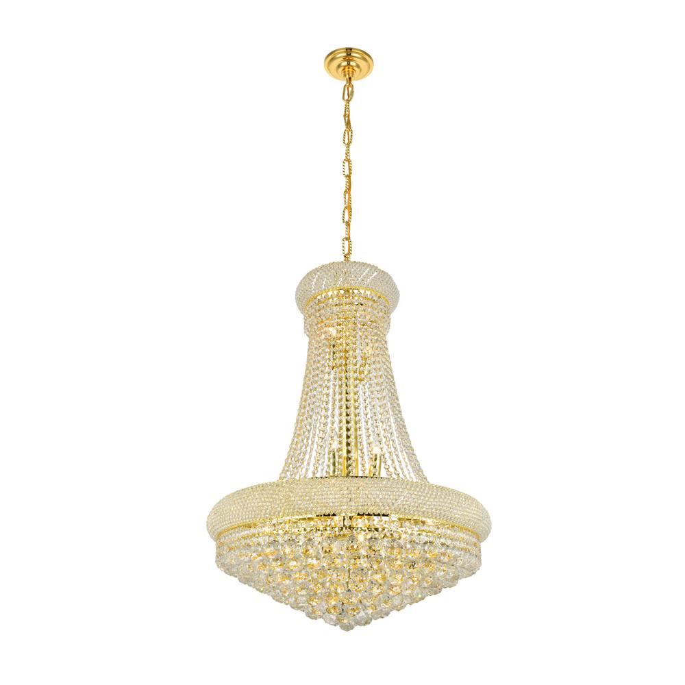 Primo 14 light Gold Chandelier Clear Royal Cut Crystal. Picture 6