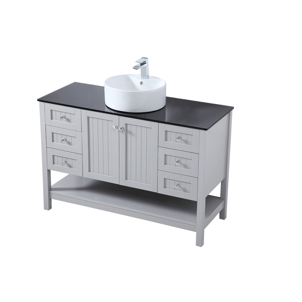 48 Inch Vessel Sink Bathroom Vanity In Gray. Picture 8