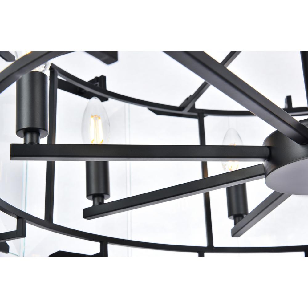 Monaco 8 light Flat Black (Matte) Chandelier Clear Glass Crystal. Picture 5