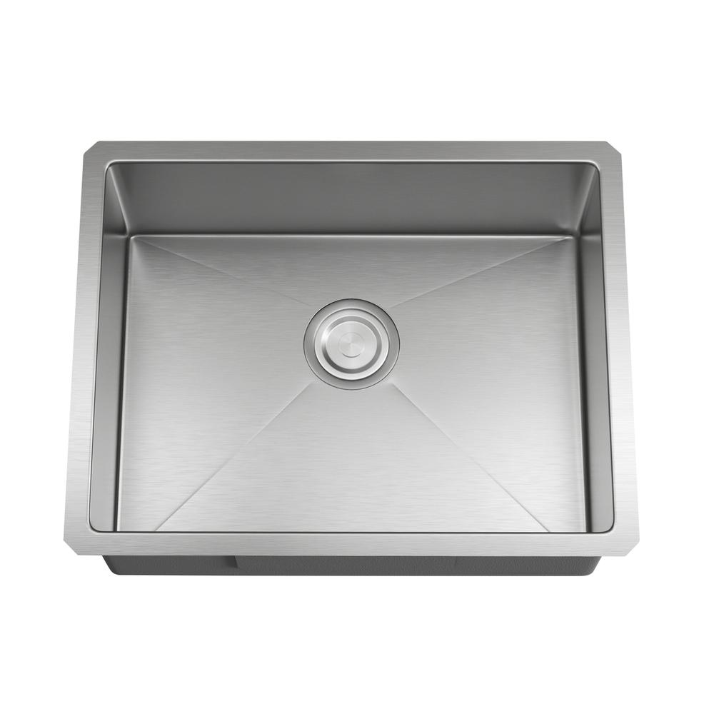 Stainless Steel undermount kitchen sink L23'' x W18'' x H10". Picture 2