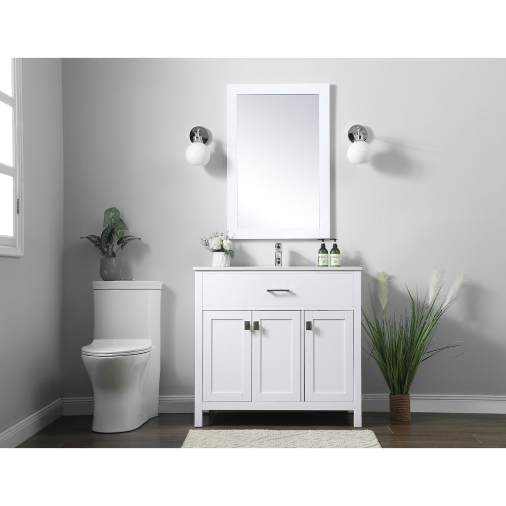 36 Inch SIngle Bathroom Vanity In White. Picture 4