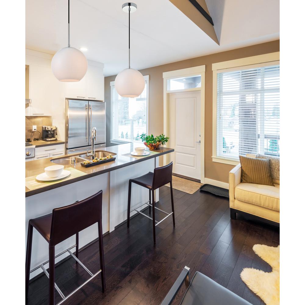 Baxter 1 Light Chrome Pendant With Frosted White Glass. Picture 6