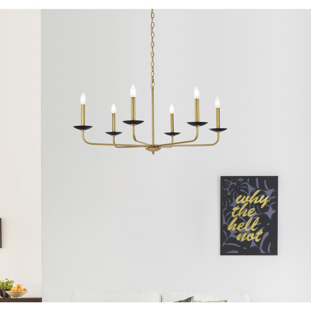 Cohen 36 inch pendant in black and brass. Picture 7